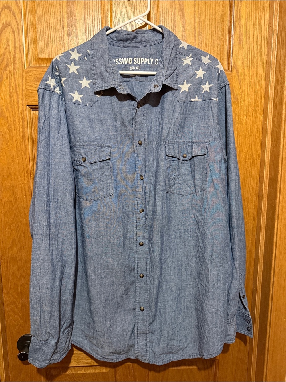 Mossimo Supply Co. Men's Chambray Button-Down Shirt with White Star Yoke